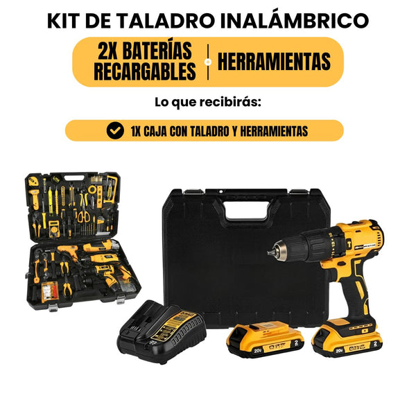[OFERTA LIMITADA] Kit de Taladro Inalámbrico + Herramientas (más de 40 piezas) de Regalo